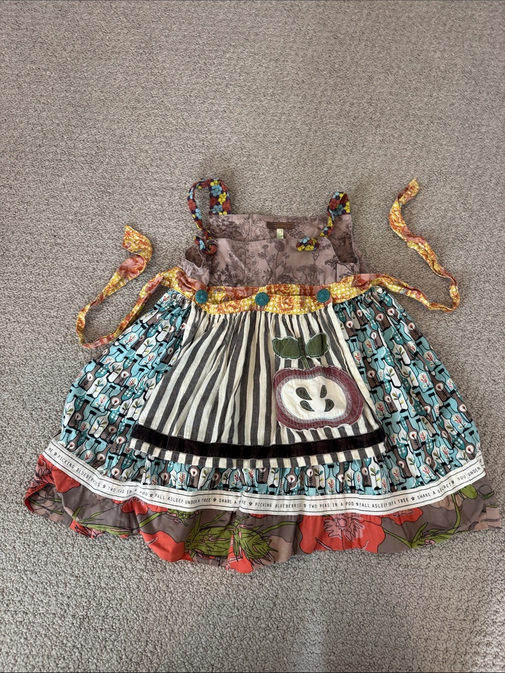 Matilda Jane Girls Multicolor Patchwork Apple Dress